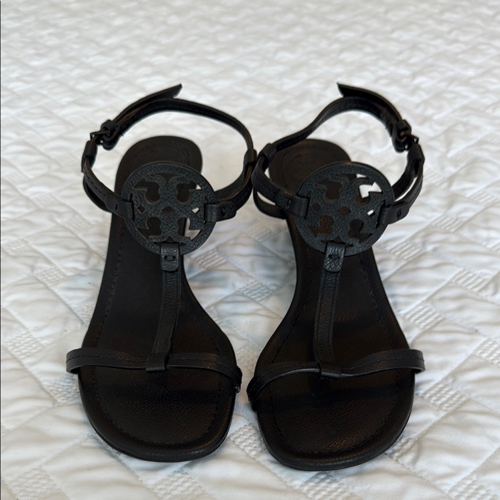 Tory Burch Black T-Strap Sandals
